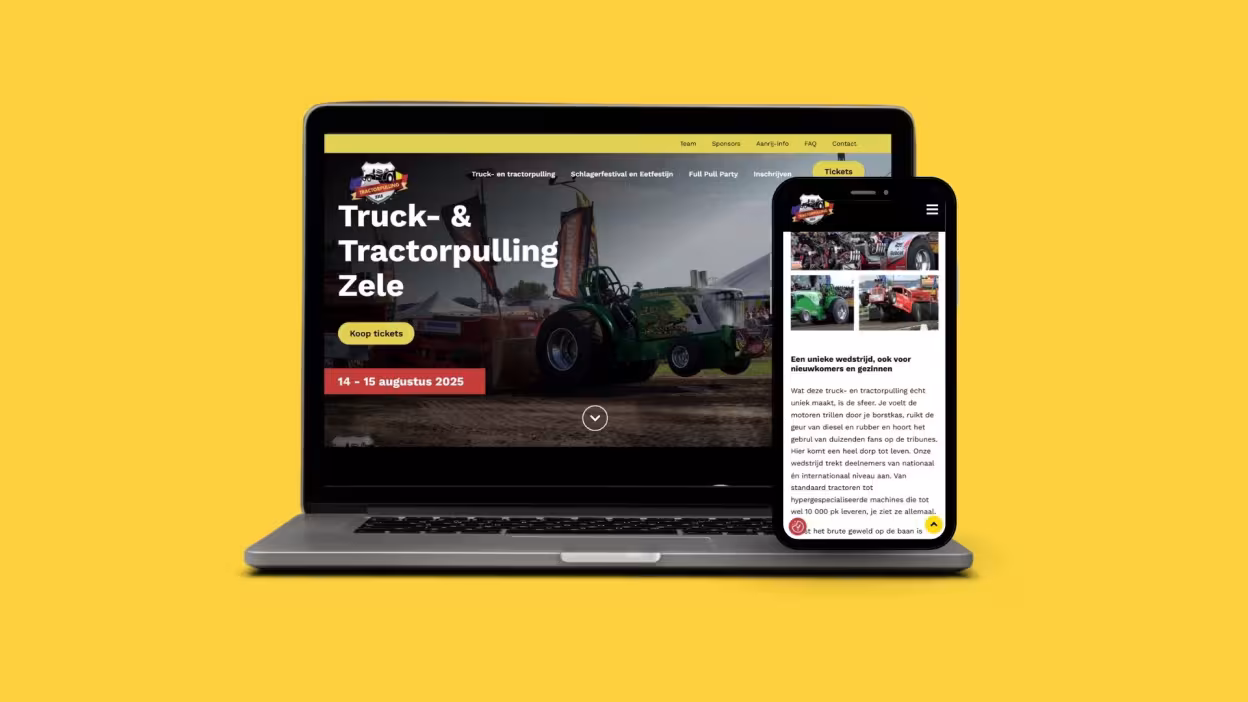 screenshot website tractorpulling zele 