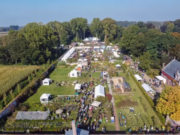 bovenaanzicht deel van het park van Beervelde