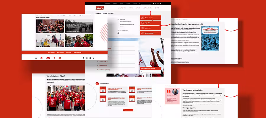 Vlaams ABVV, screenshots website